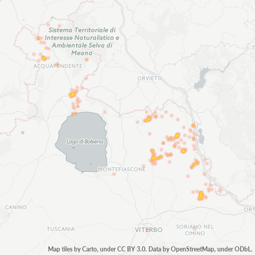 Mappa di calore per cap 01020