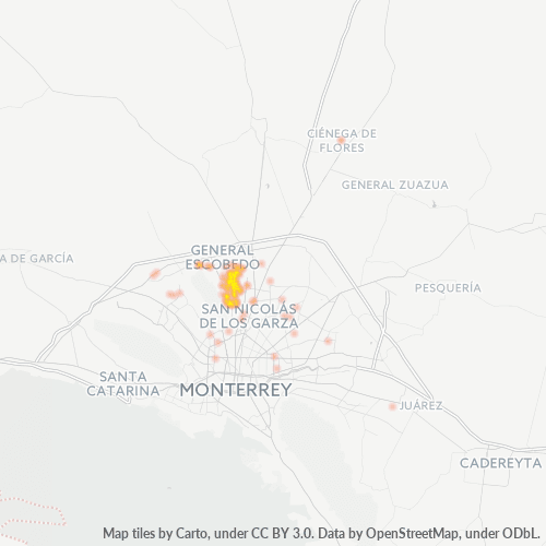66056 Mapa de calor de densidad empresarial