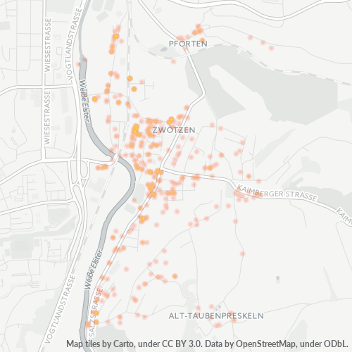Heatmap für plz 07551