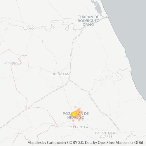 93320 Mapa de calor de densidad empresarial