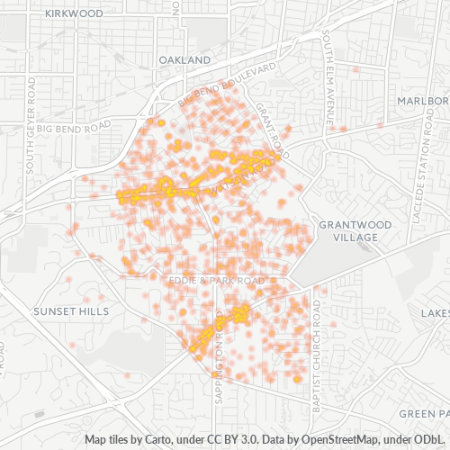 63126 Business Density Heatmap