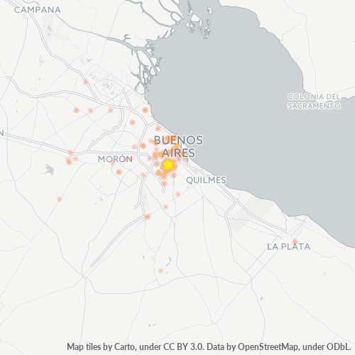 1822 Mapa de calor de densidad empresarial