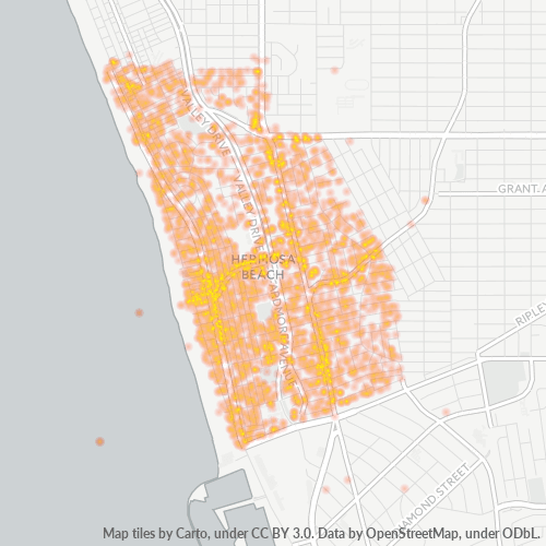 90254 Business Density Heatmap