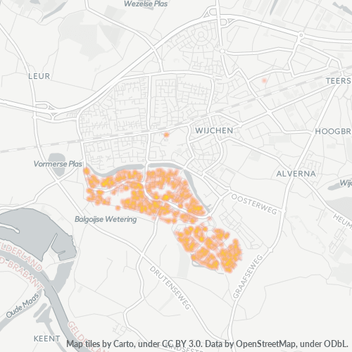 Heatmap voor postcode 6605