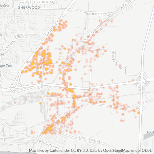 72117 Business Density Heatmap