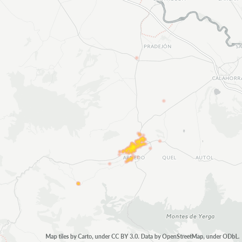 Mapa de calor para código postal 26580