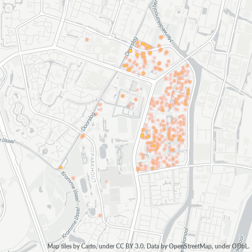 Heatmap voor postcode 3432