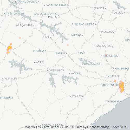19160-000 Mapa de calor de densidad empresarial