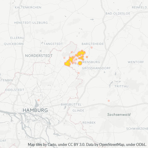 22949 Standortdichte-Heatmap