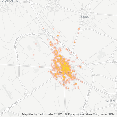 Mappa di calore per cap 73024
