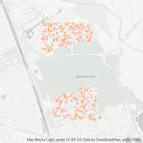 Heatmap voor postcode 5709