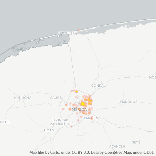 97148 Mapa de calor de densidad empresarial