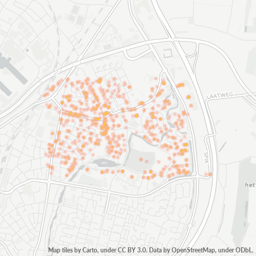 Heatmap voor postcode 6042