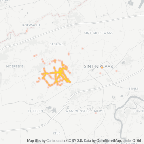 Heatmap voor postcode 9112