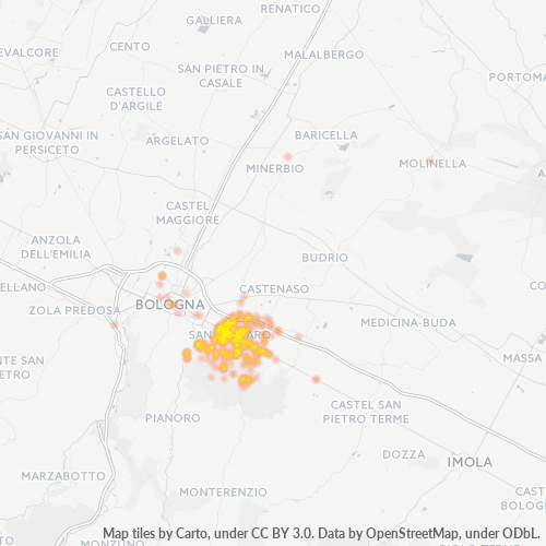 40068 Mappa di concentrazione per la densità di aziende