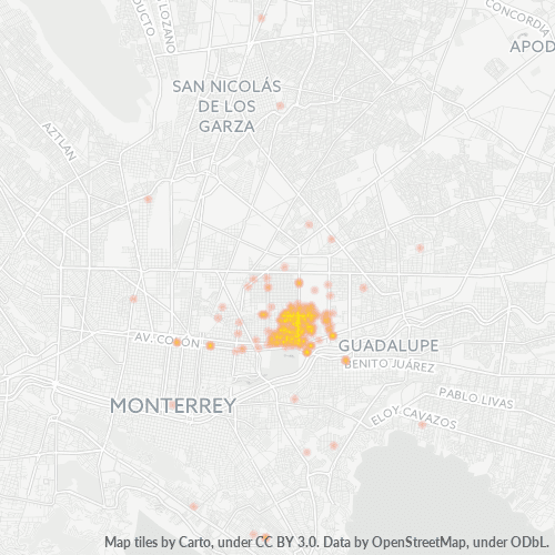 64560 Mapa de calor de densidad empresarial