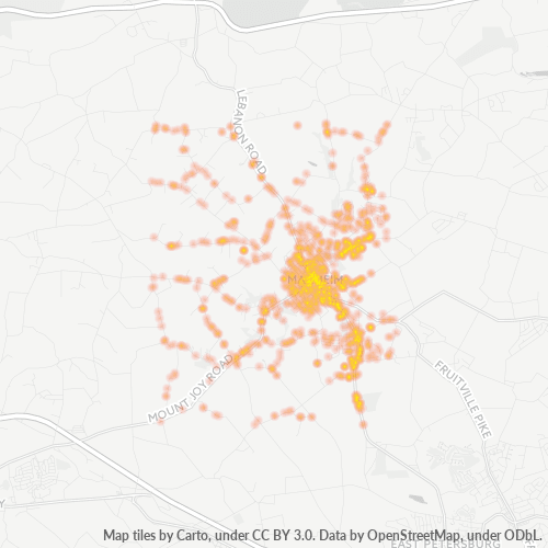 17545 Business Density Heatmap