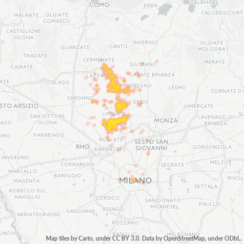 20030 Mappa di concentrazione per la densità di aziende