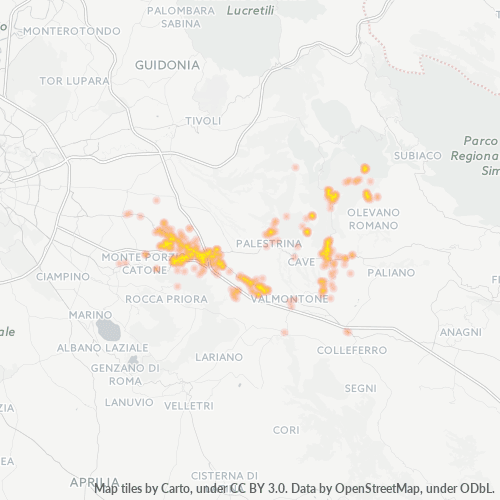 00030 Mappa di concentrazione per la densità di aziende
