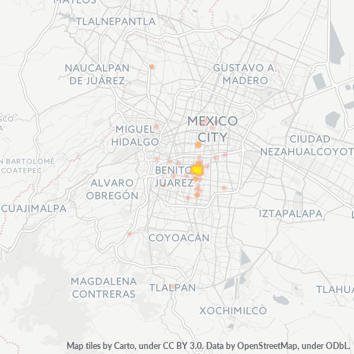 03410 Mapa de calor de densidad empresarial