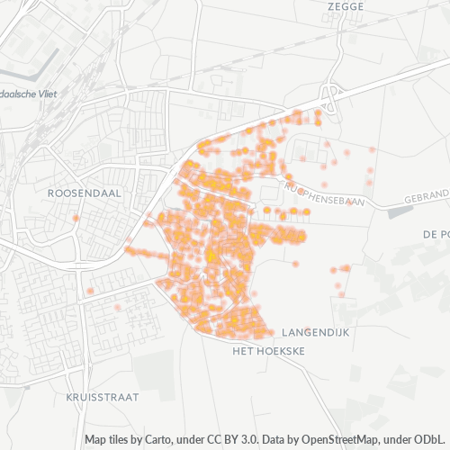 Heatmap voor postcode 4706