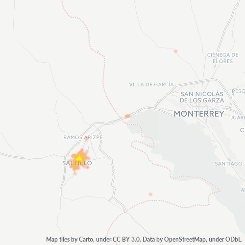 25280 Mapa de calor de densidad empresarial