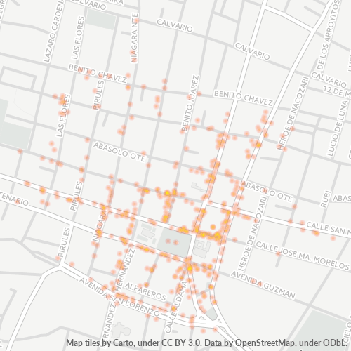20920 Mapa de calor de densidad empresarial