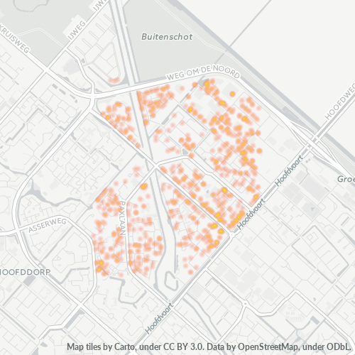 Heatmap voor postcode 2131