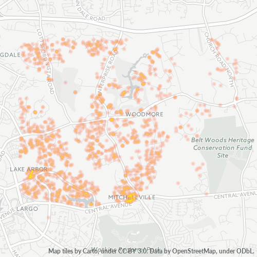 20721 Business Density Heatmap
