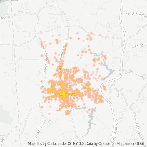 19709 Business Density Heatmap