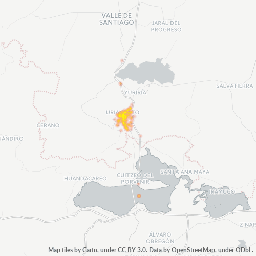 38980 Mapa de calor de densidad empresarial