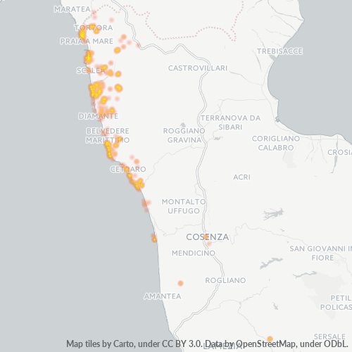Mappa di calore per cap 87020