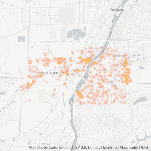 60538 Business Density Heatmap