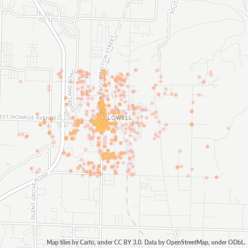 72745 Business Density Heatmap