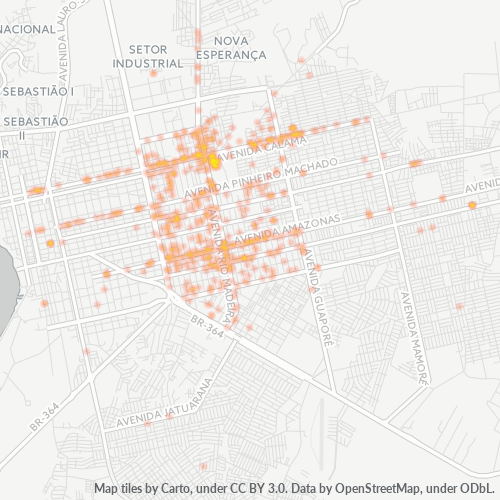 76820-000 Mapa de calor de densidad empresarial