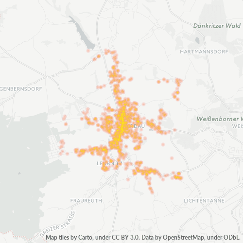 Heatmap für plz 08412