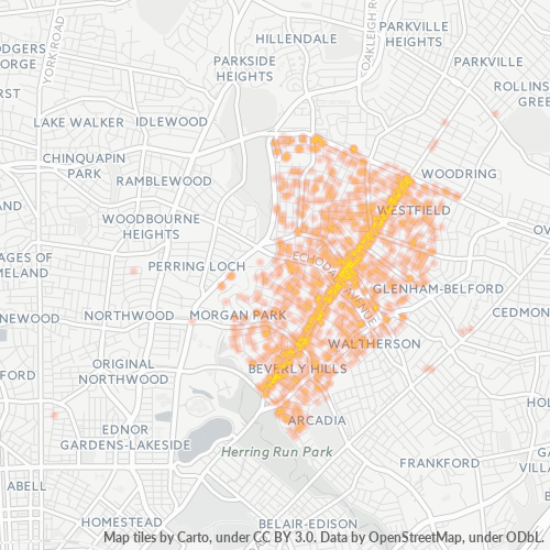 21214 Business Density Heatmap