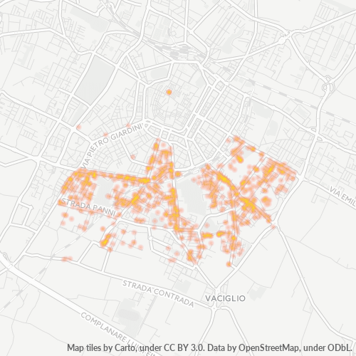 41125 Mappa di concentrazione per la densità di aziende
