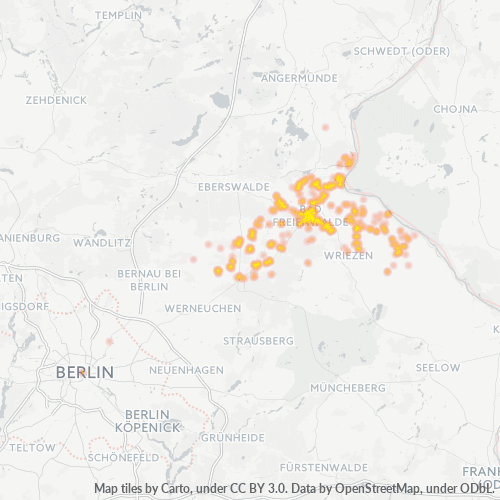 Heatmap für plz 16259