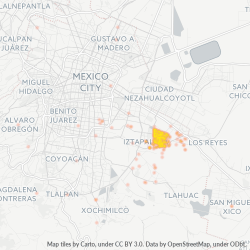 09570 Mapa de calor de densidad empresarial