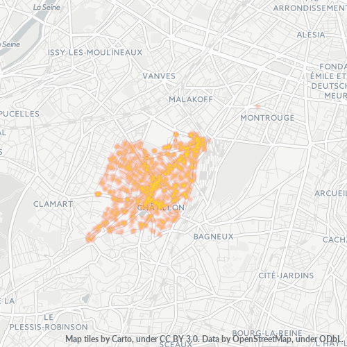 Carte de chaleur pour code postal 92320