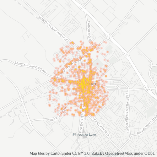 77803 Business Density Heatmap