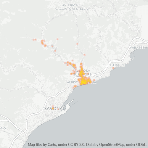 Mappa di calore per cap 17011