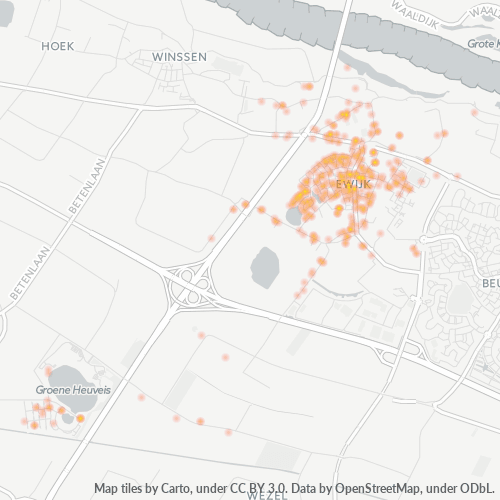 Heatmap voor postcode 6644