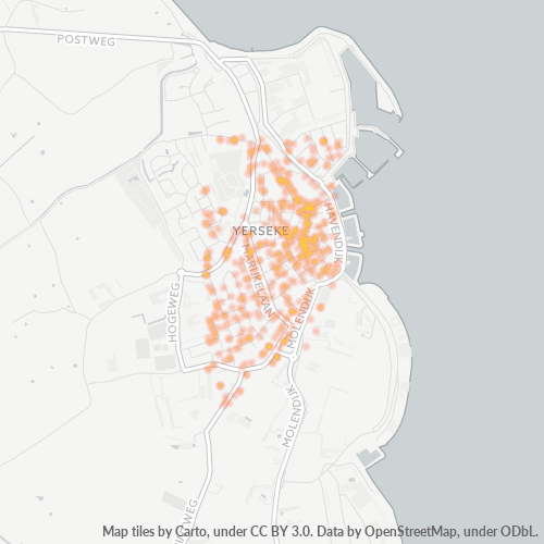 Heatmap voor postcode 4401