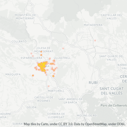 Mapa de calor para código postal 08630