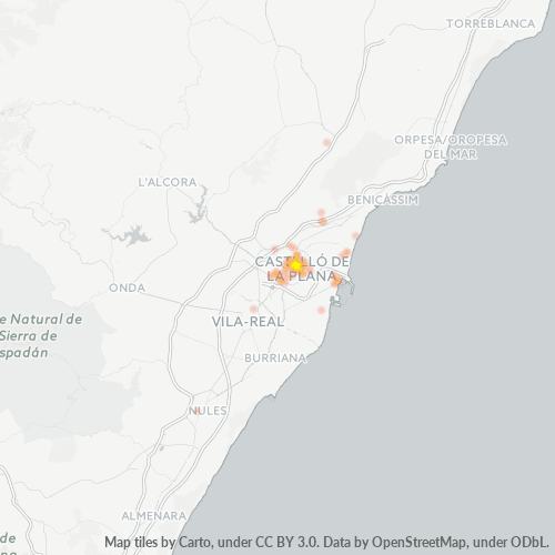 12001 Mapa de calor de densidad empresarial
