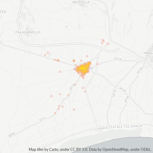 Mappa di calore per cap 74019