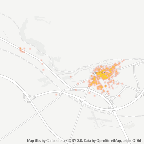 Mapa de calor para código postal 45300