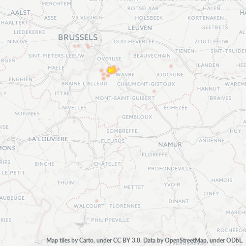 Heatmap voor postcode 1331
